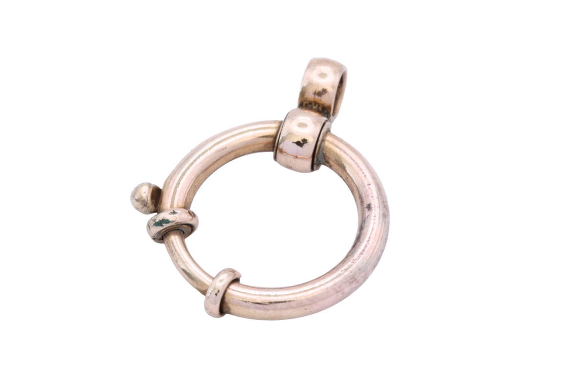 Antique Victorian 9ct Rolled Gold Bolt Ring Clasp Pendant c.1890 — view 9
