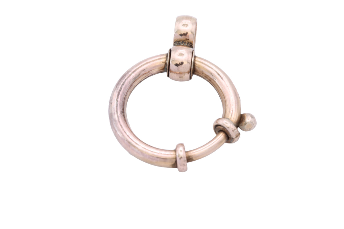 Antique Victorian 9ct Rolled Gold Bolt Ring Clasp Pendant c.1890 — view 10
