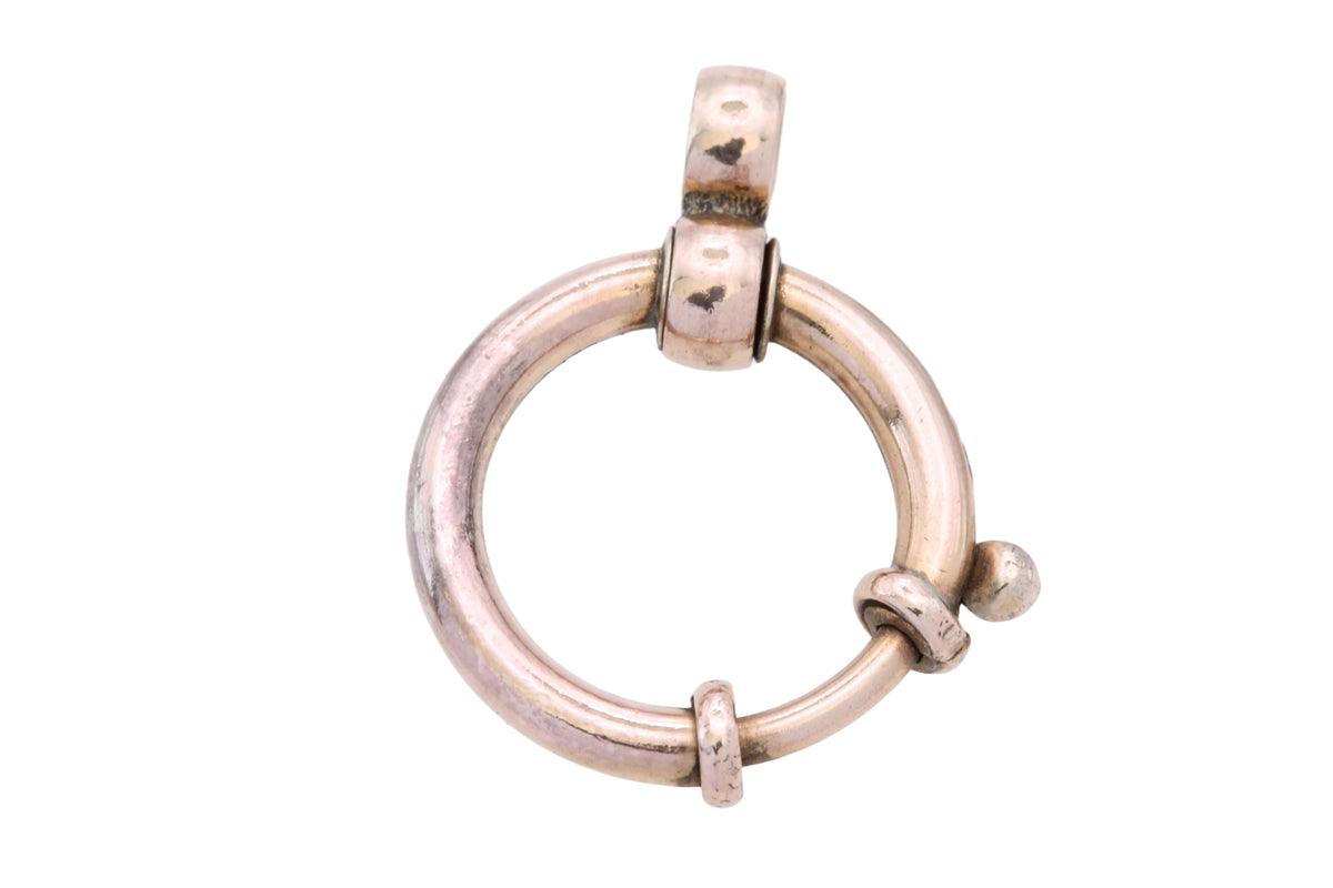 Antique Victorian 9ct rolled gold bolt ring clasp with top eyelet