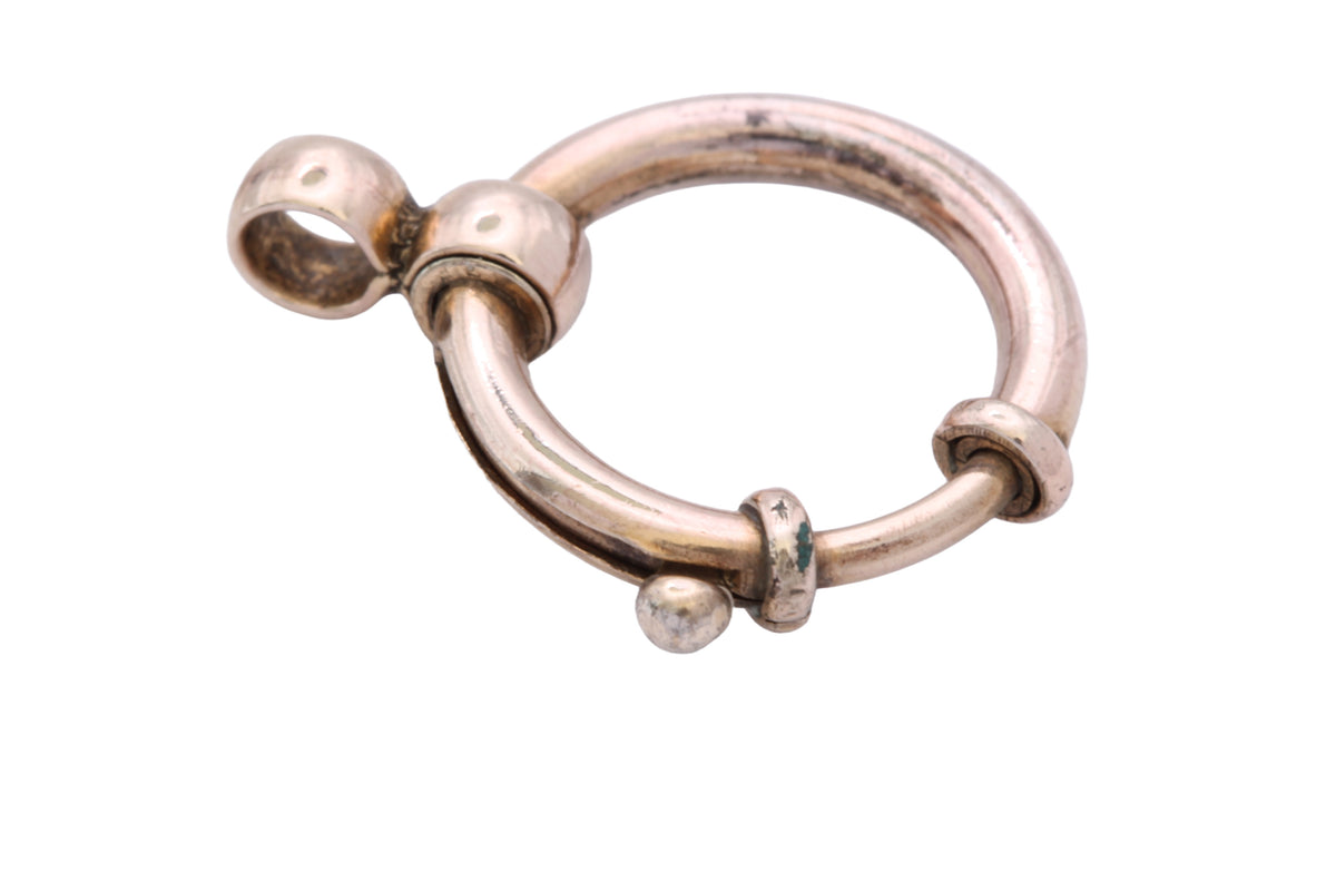 Antique Victorian 9ct Rolled Gold Bolt Ring Clasp Pendant c.1890 — view 11