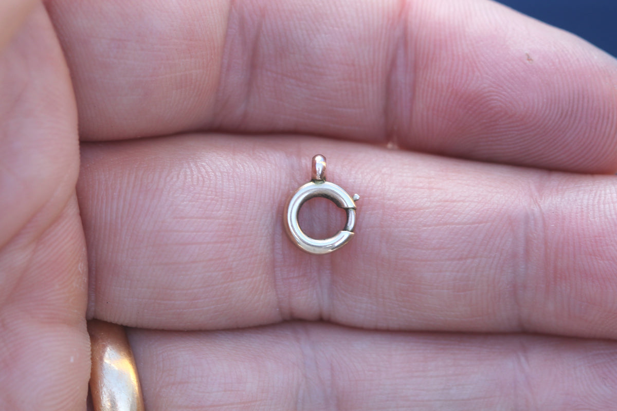 Antique c.1920 9ct Rose Gold Spring Ring Clasp | 7mm — view 6