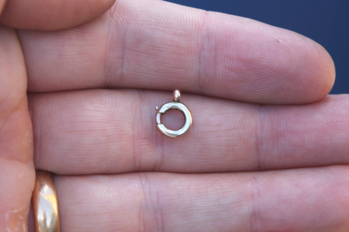 Antique c.1920 9ct Rose Gold Spring Ring Clasp | 7mm — view 8