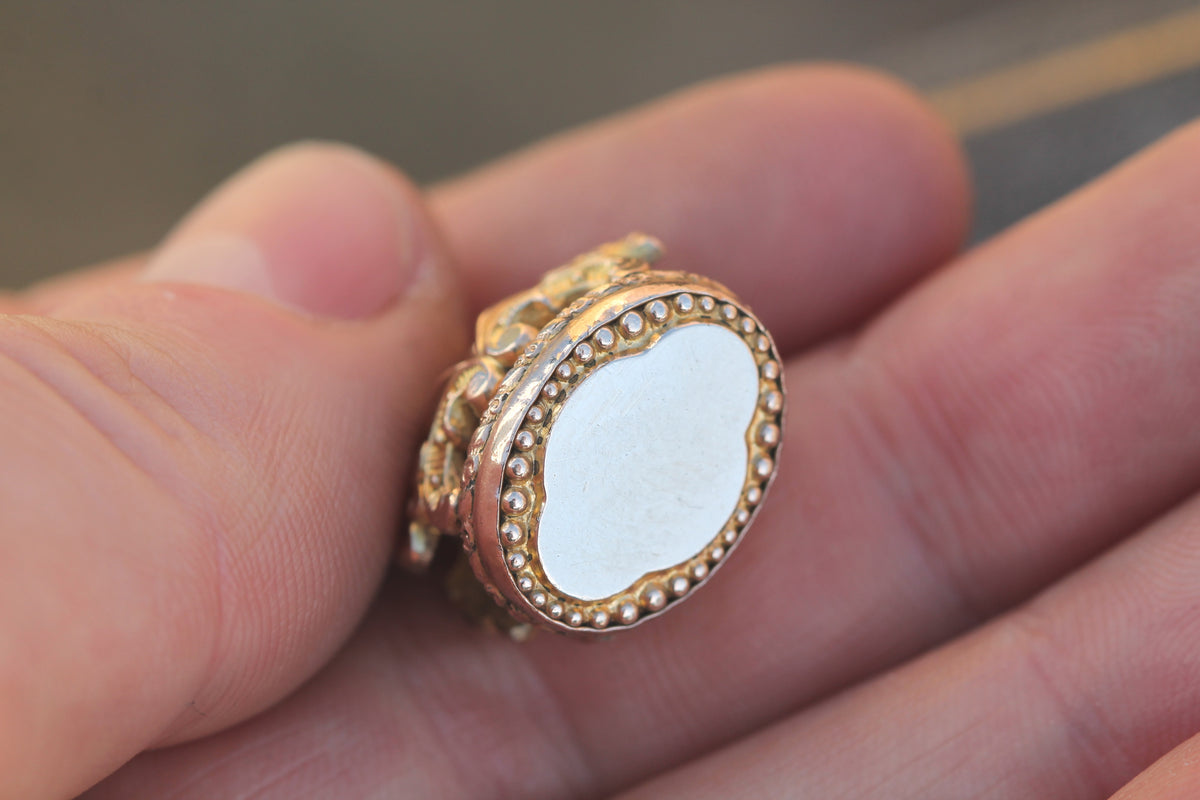 Antique Victorian 9ct Rolled Gold Floral Fob Pendant — view 7