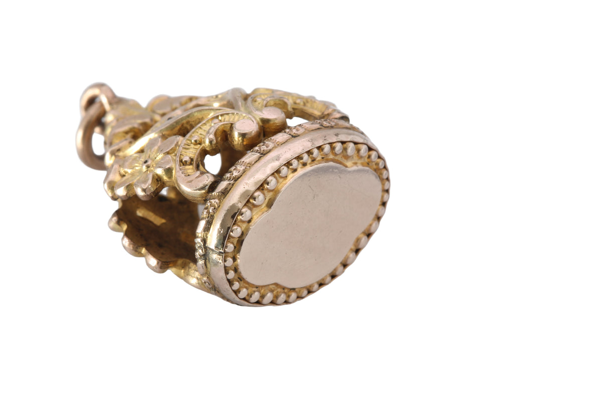 Antique Victorian 9ct Rolled Gold Floral Fob Pendant — view 5