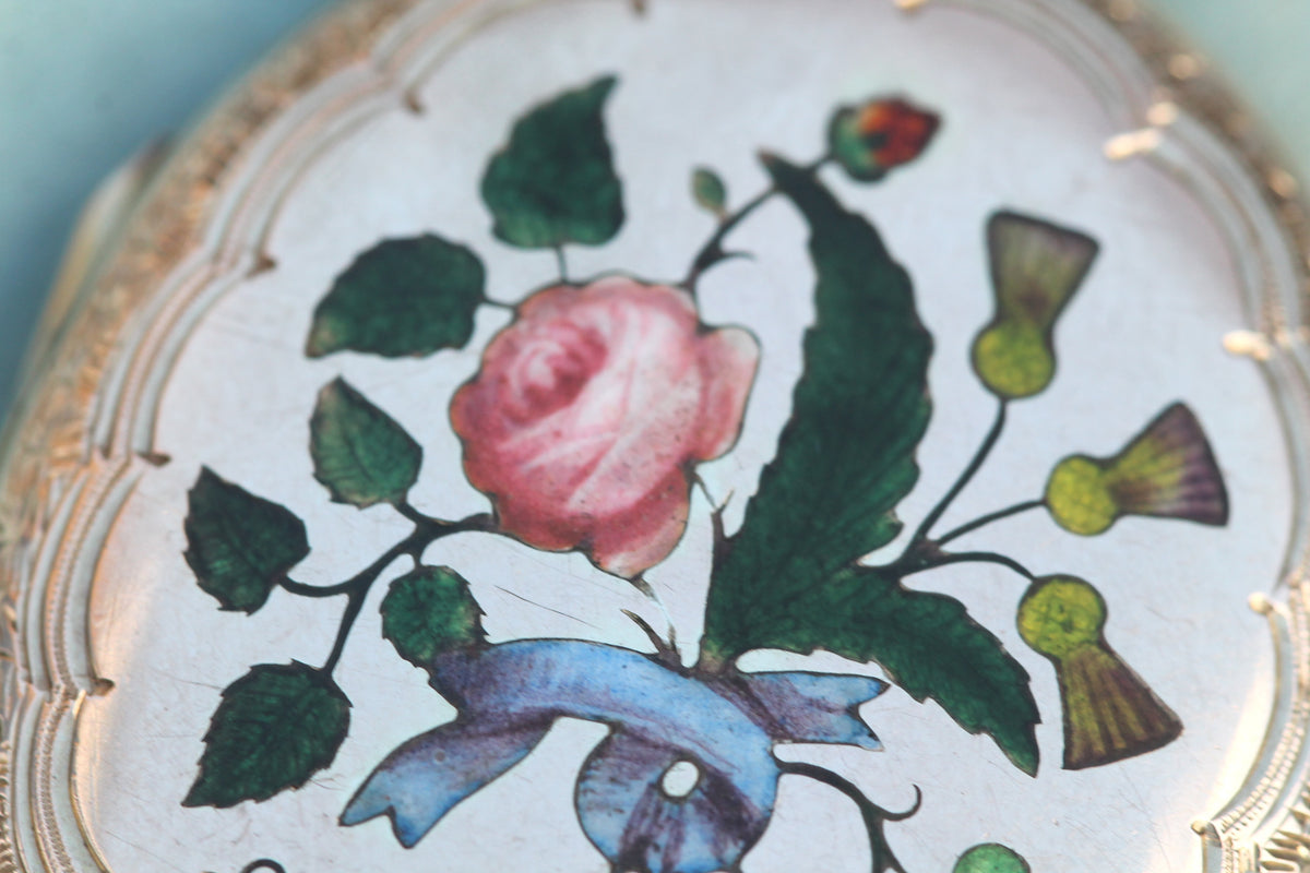 Antique Victorian 9ct Gold Back & Front Enamel Floral Locket | Shamrock Thistle Rose — view 6