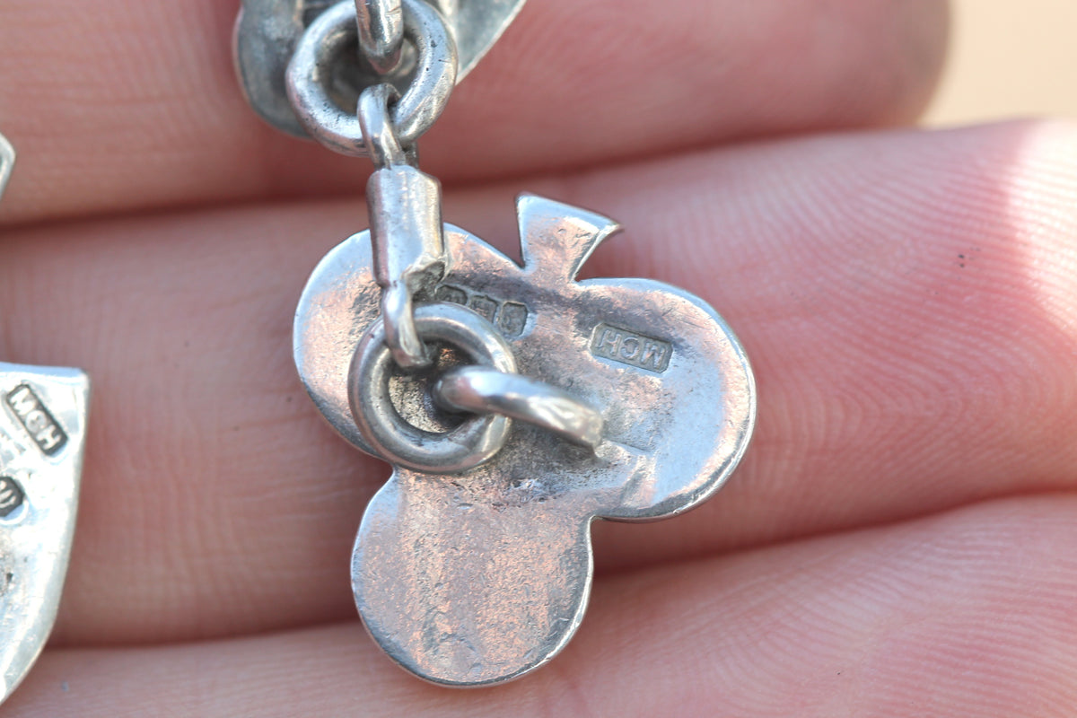 Vintage Sterling Silver Playing Card Suit Cufflinks | Hearts Clubs Spades Diamonds — view 7