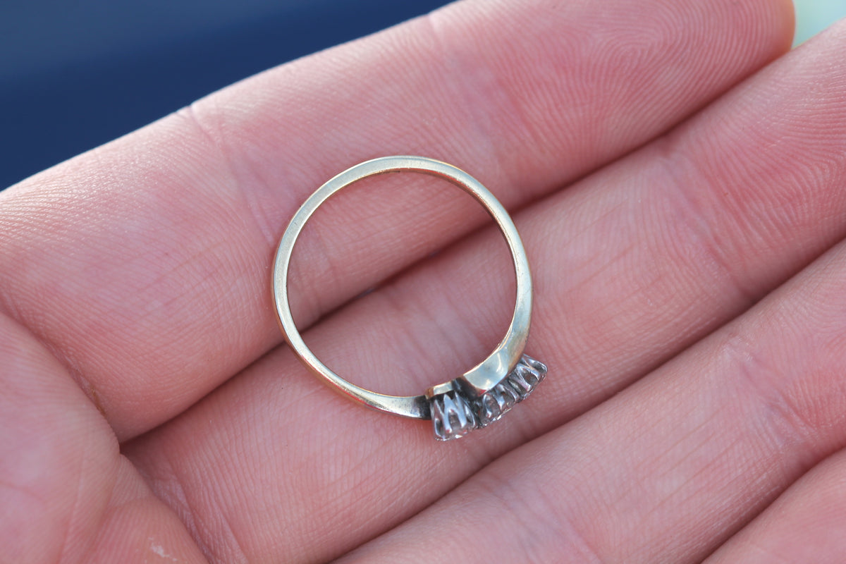 Antique c.1920 18ct Gold Platinum-Tipped Transitional Brilliant Diamond Ring | 0.24ct — view 5
