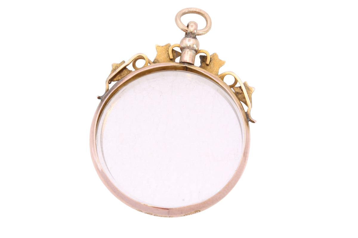 Reverse of Chester 1904 antique glass locket