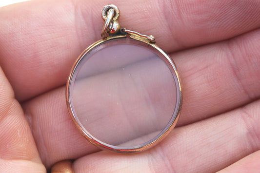 Antique late Victorian 9ct rolled gold double glass open locket