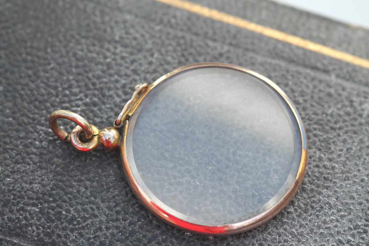 Antique Victorian 9ct Rolled Gold Double Glass Open Locket — view 9