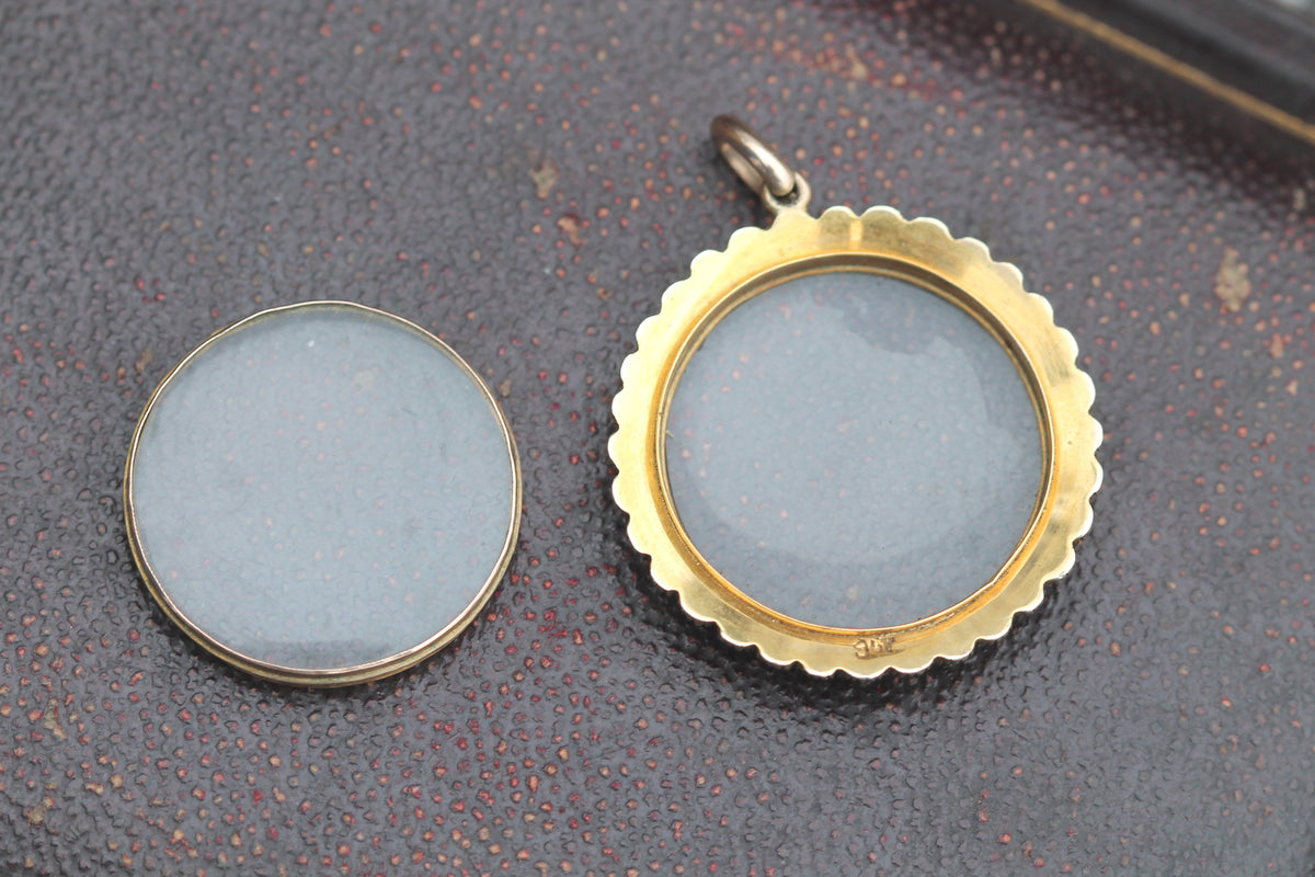 Antique Late Victorian 9ct Gold Seed Pearl Double Glass Keepsake Locket c.1900 — view 6