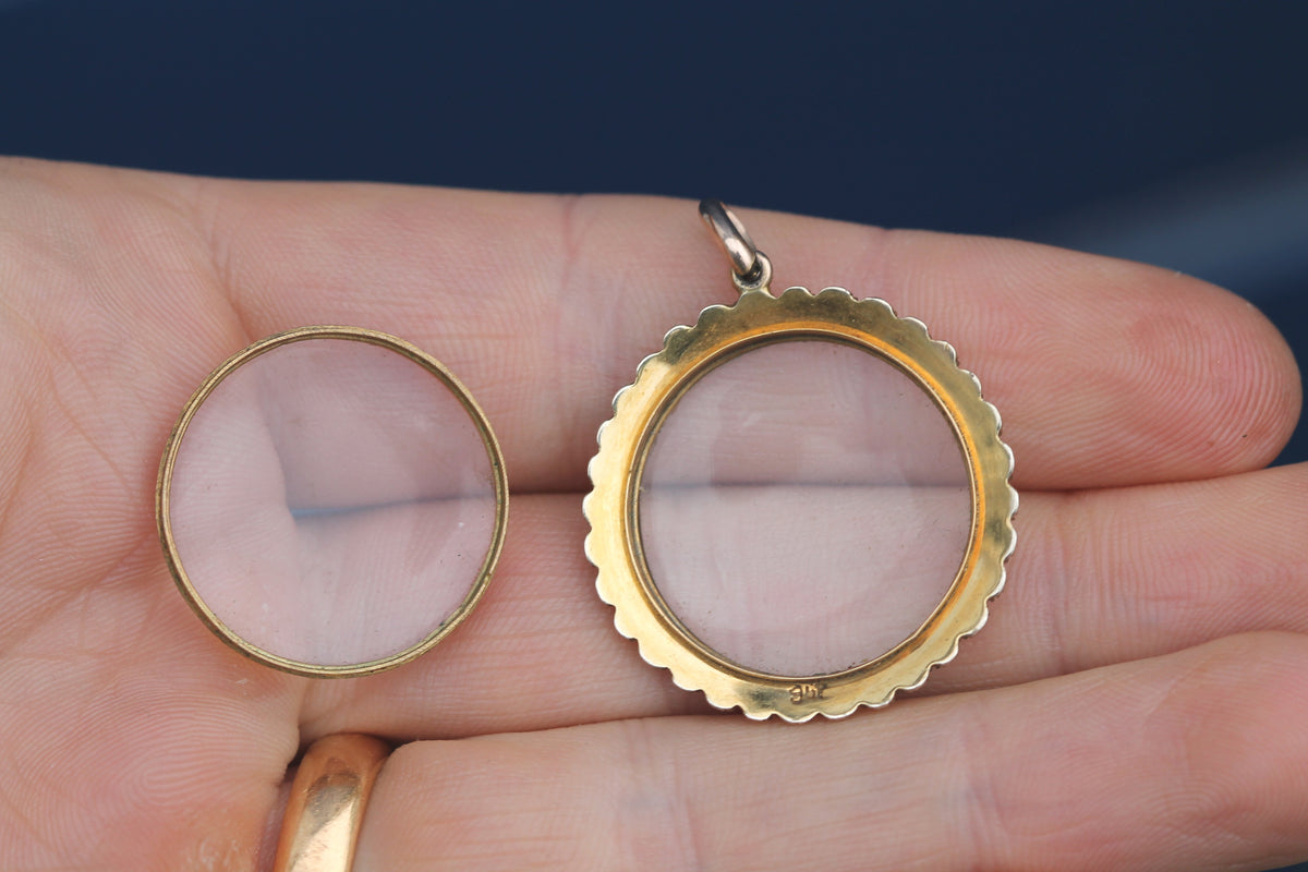 Antique Late Victorian 9ct Gold Seed Pearl Double Glass Keepsake Locket c.1900 — view 8