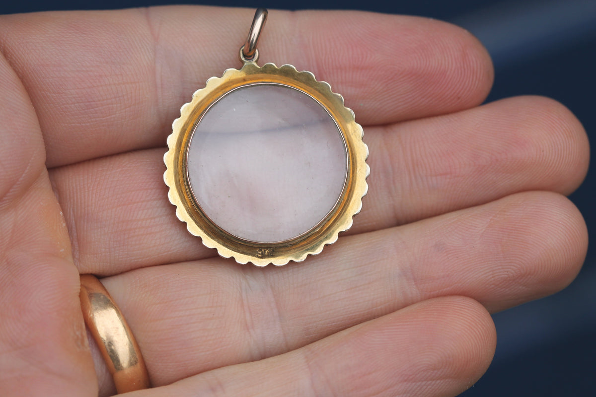 Antique Late Victorian 9ct Gold Seed Pearl Double Glass Keepsake Locket c.1900 — view 10