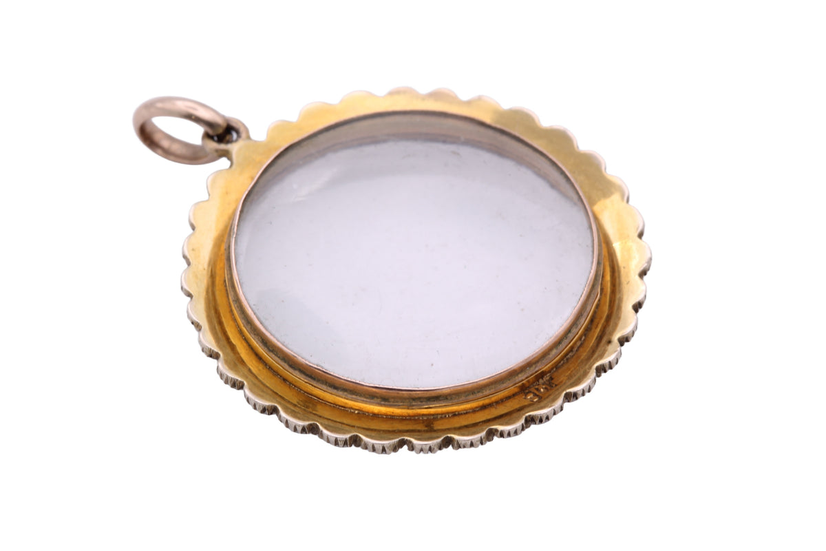Antique Late Victorian 9ct Gold Seed Pearl Double Glass Keepsake Locket c.1900 — view 14