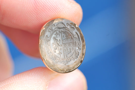 Antique Victorian 15ct gold citrine heraldic intaglio seal