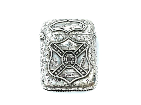 Antique Victorian Sterling Silver Sporting Vesta Case
