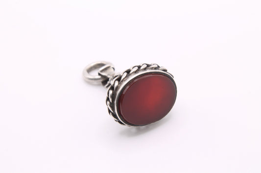 Antique Victorian Silver & Carnelian Seal Pendant