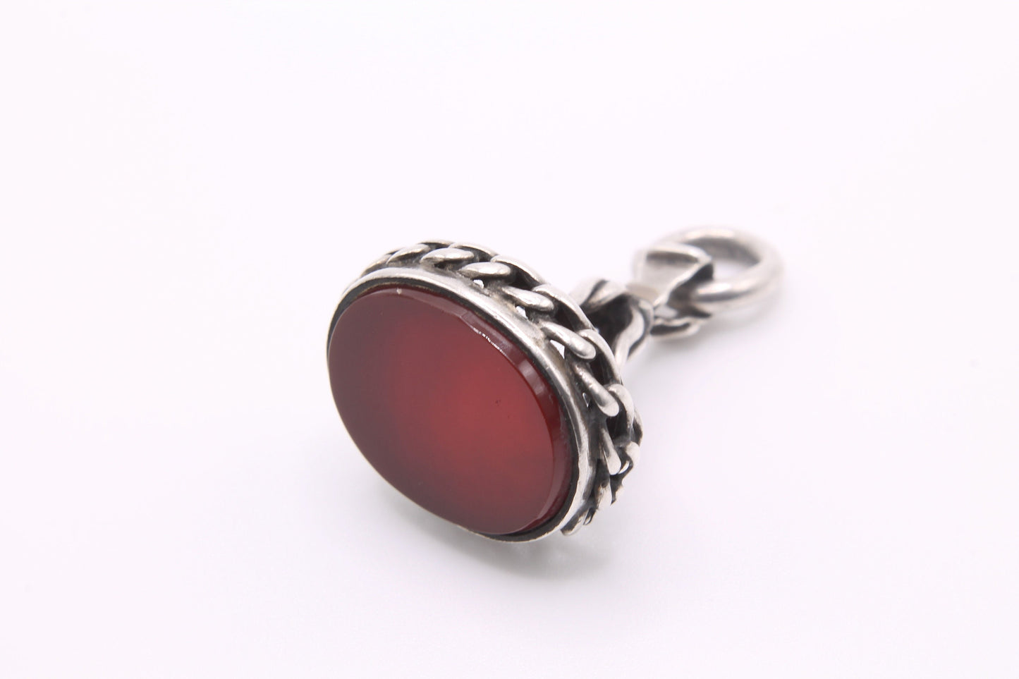 Antique Victorian Silver & Carnelian Seal Pendant