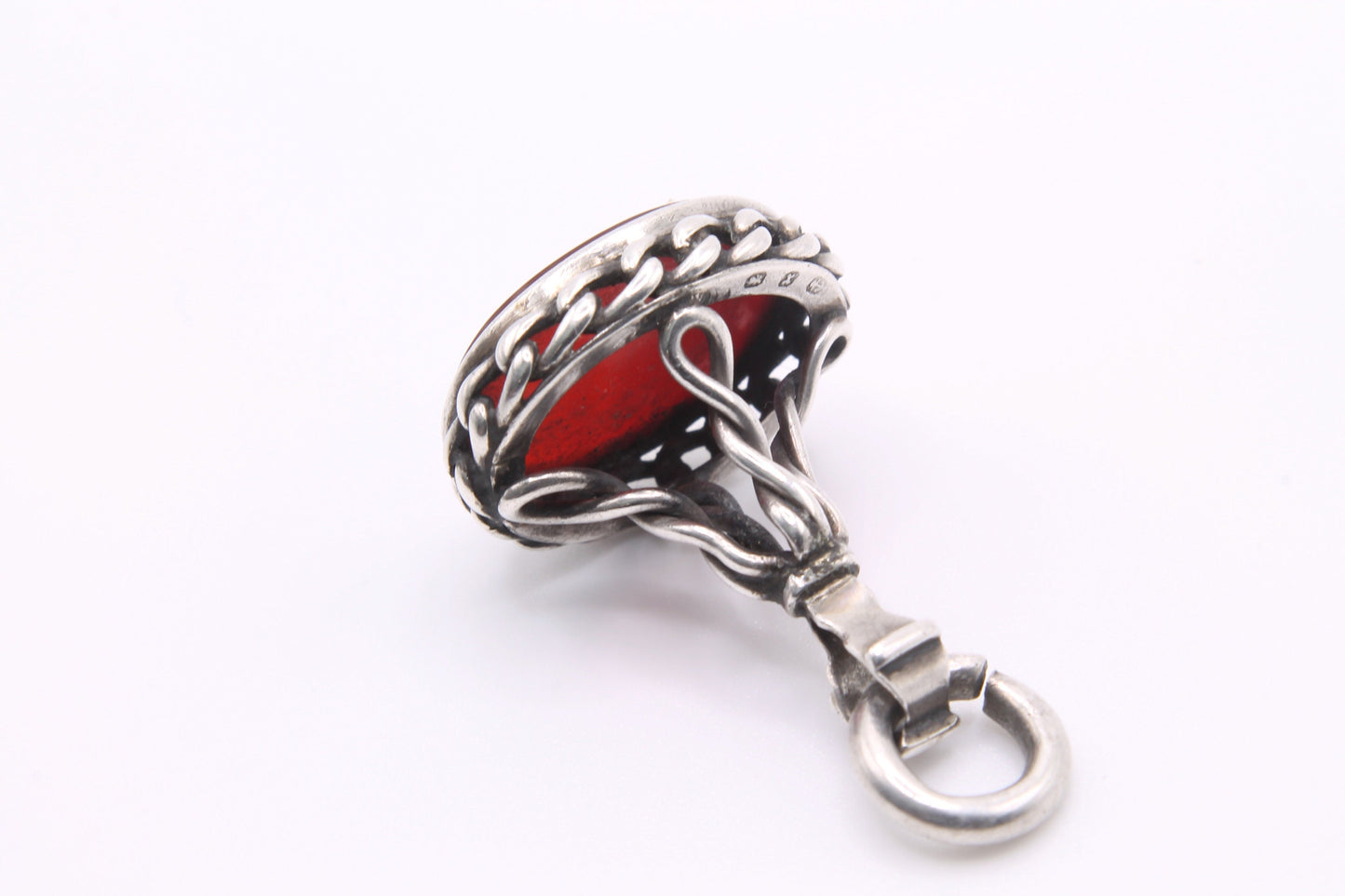 Antique Victorian Silver & Carnelian Seal Pendant