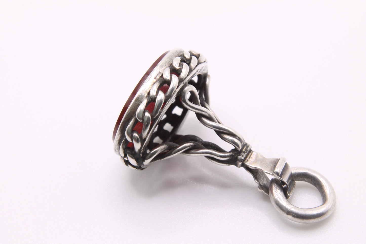 Antique Victorian Silver & Carnelian Seal Pendant