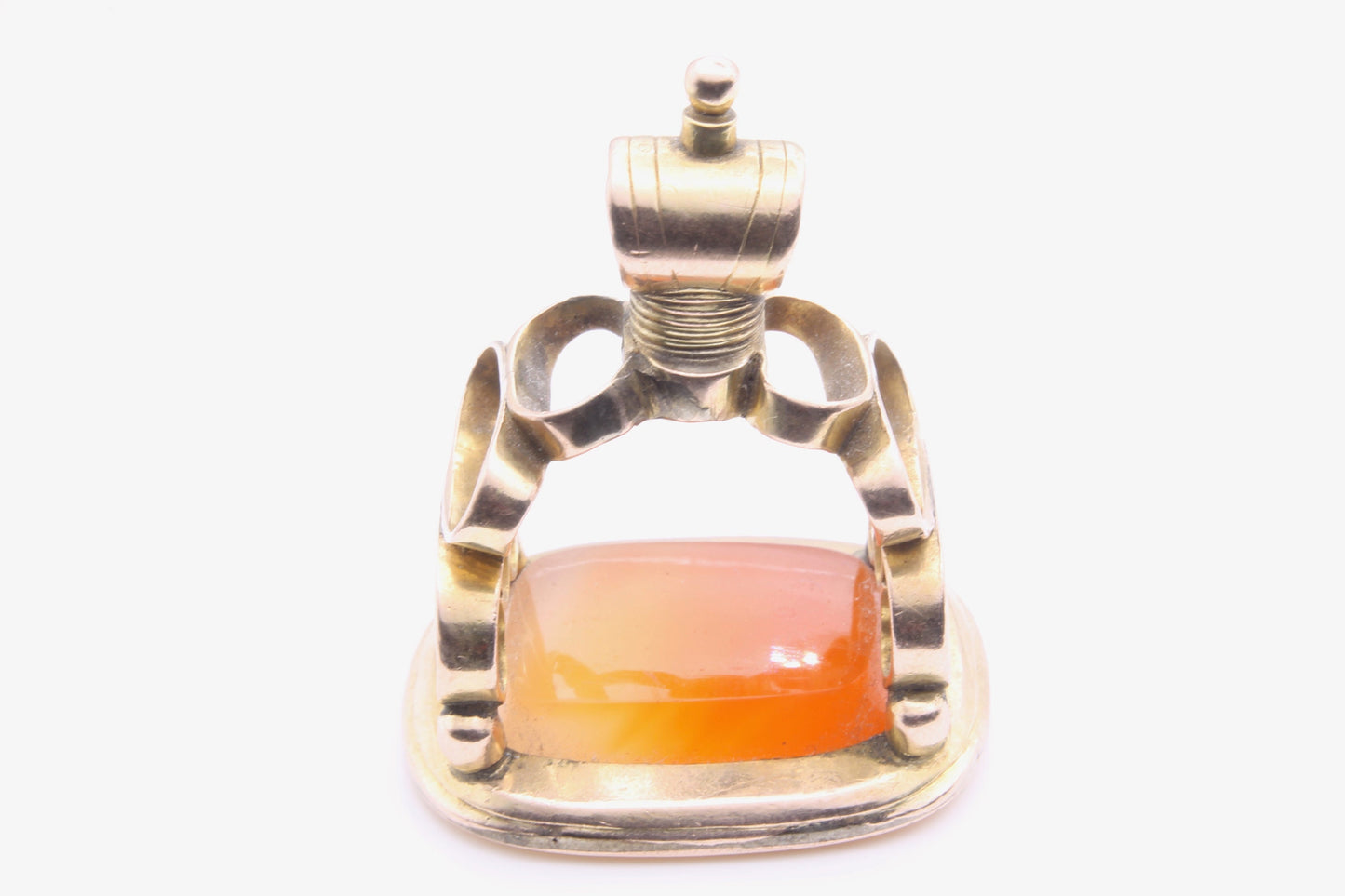 Antique Georgian 15ct Gold Orange Carnelian Pendant/Fob - 23 grams