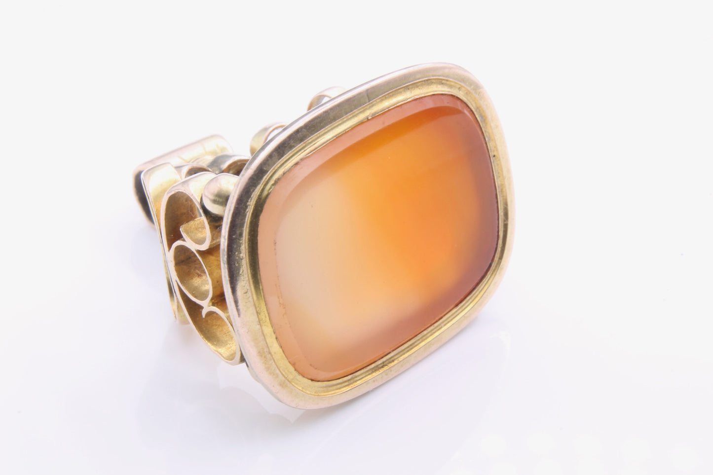 Antique Georgian 15ct Gold Orange Carnelian Pendant/Fob - 23 grams