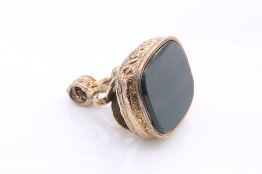 Antique Edwardian 9ct Gold Decorative Bloodstone Pendant/Fob