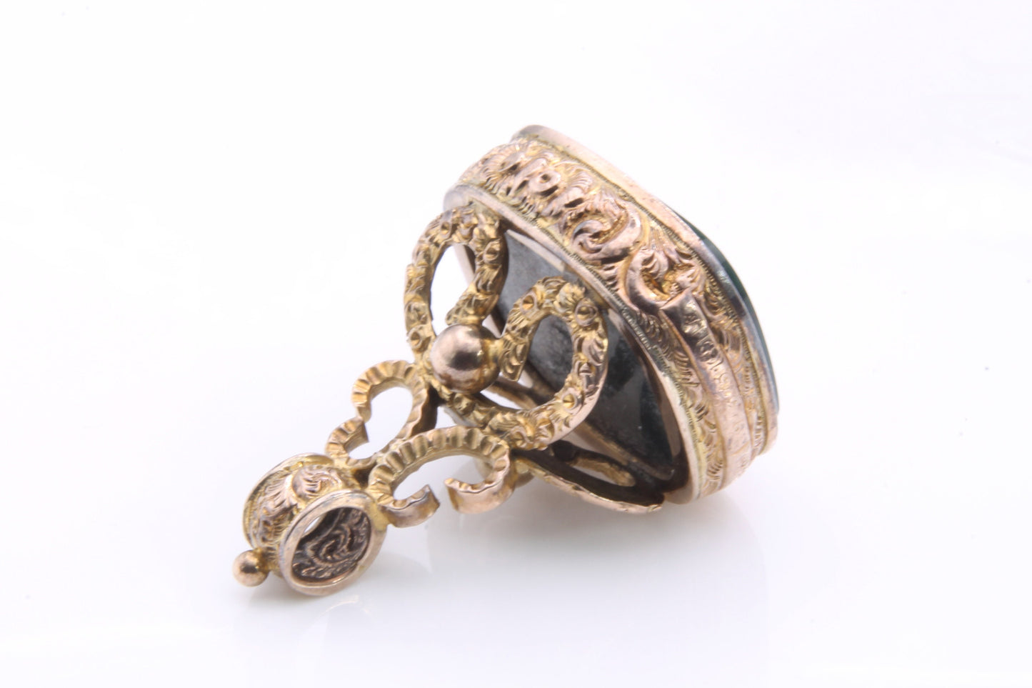 Antique Edwardian 9ct Gold Decorative Bloodstone Pendant/Fob