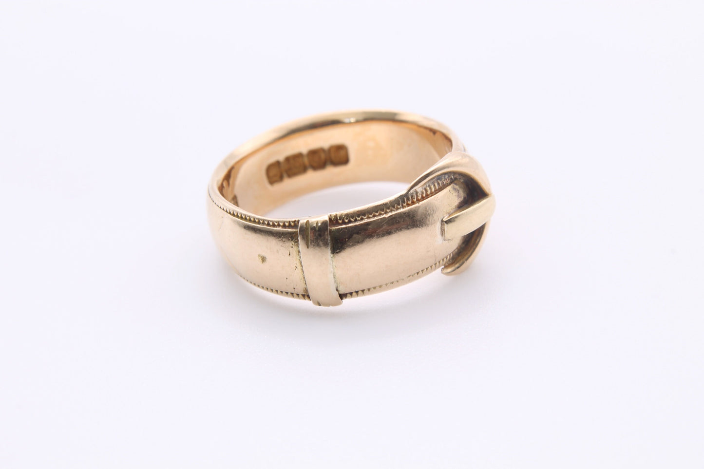 Antique Edwardian 18ct Gold Buckle Ring - 1901