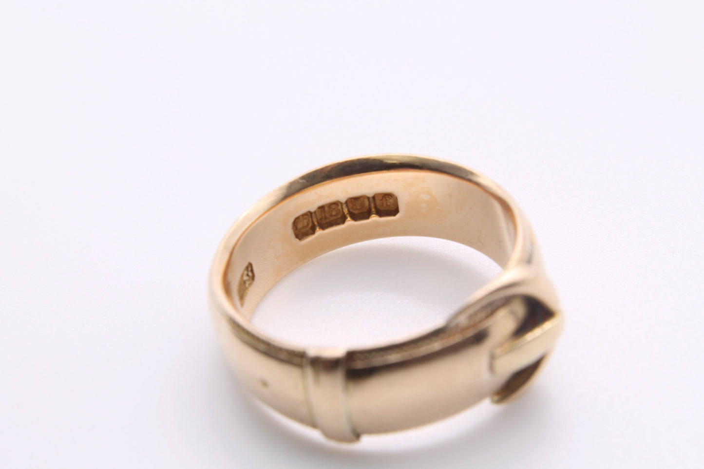 Antique Edwardian 18ct Gold Buckle Ring - 1901