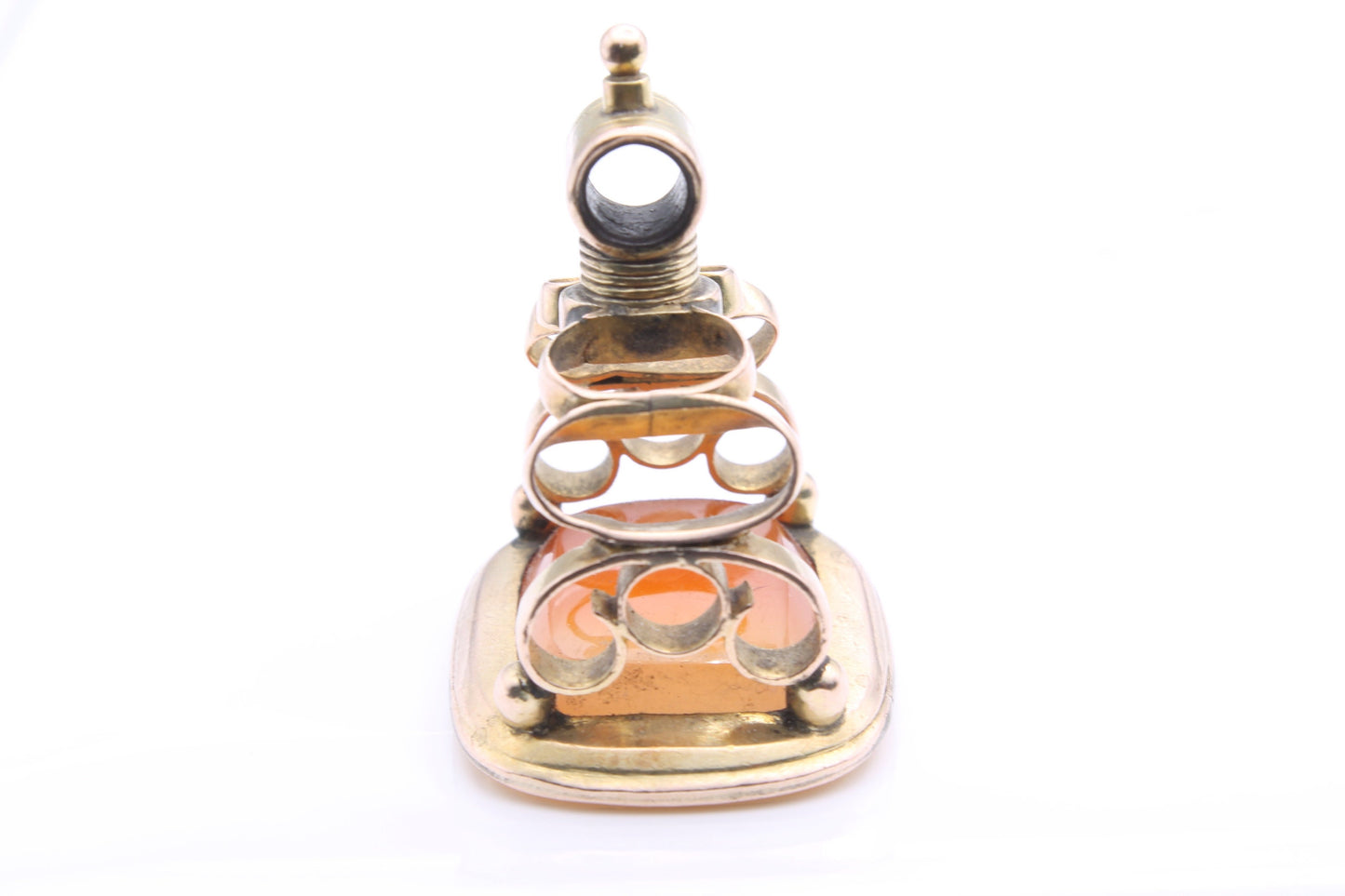 Antique Georgian 15ct Gold Orange Carnelian Pendant/Fob - 23 grams