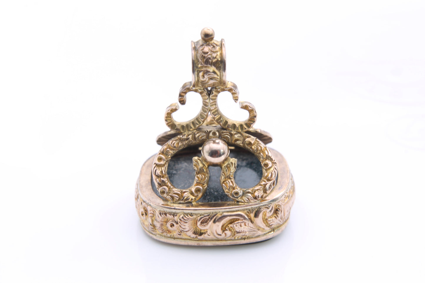 Antique Edwardian 9ct Gold Decorative Bloodstone Pendant/Fob