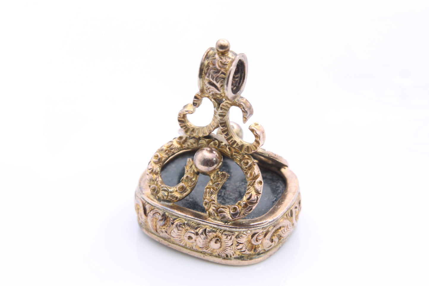 Antique Edwardian 9ct Gold Decorative Bloodstone Pendant/Fob