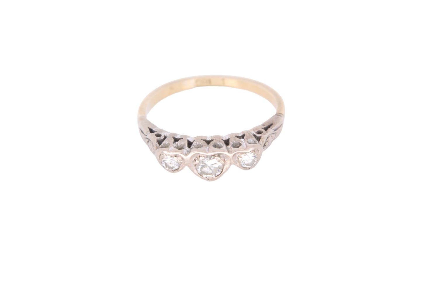 Art Deco 18ct Gold Diamond Heart Ring