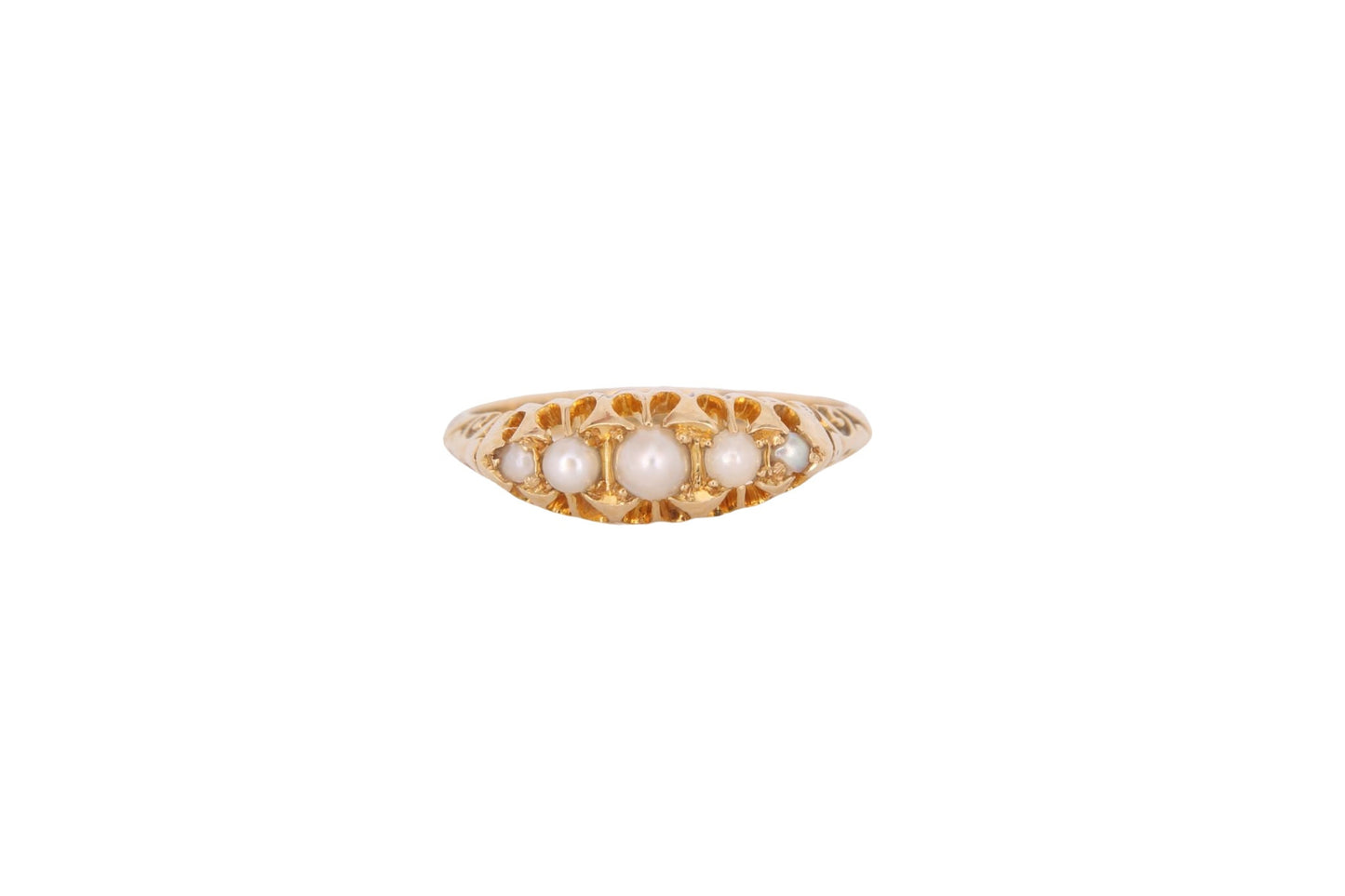 Edwardian 18ct Gold 5 Pearl Ring