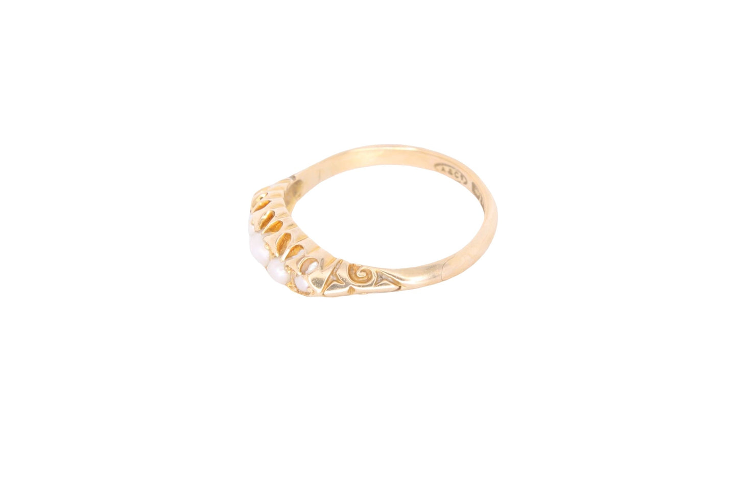 Edwardian 18ct Gold 5 Pearl Ring