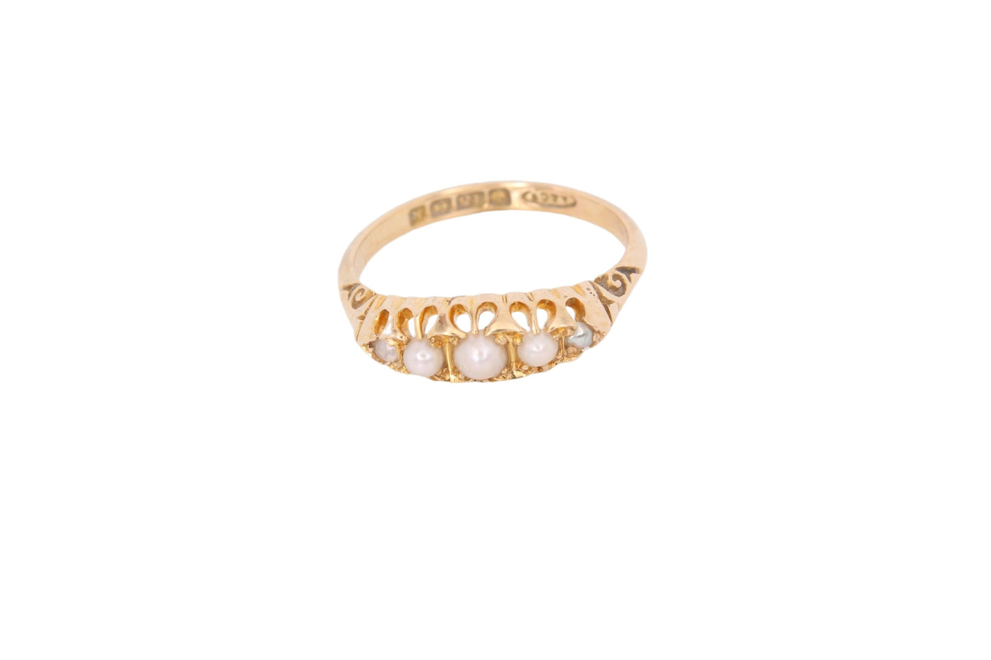 Edwardian 18ct Gold 5 Pearl Ring