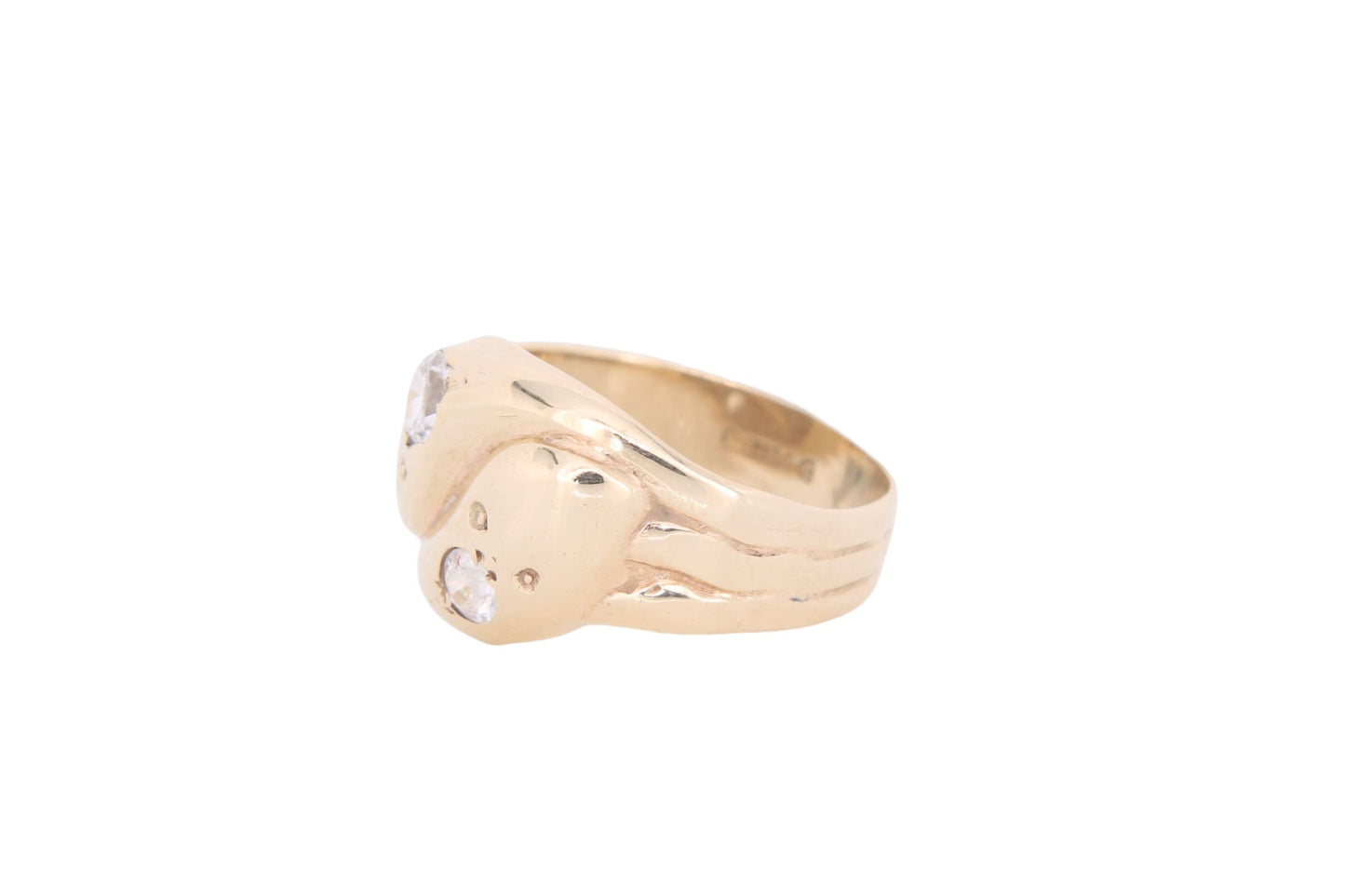 Vintage 9ct Gold Double Snake Ring