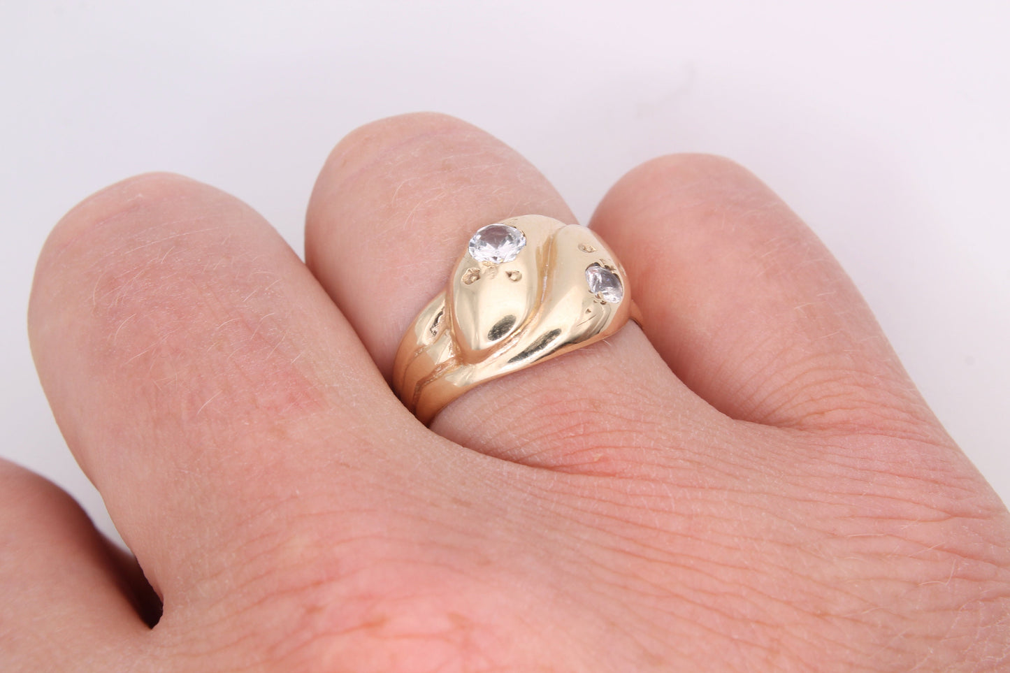 Vintage 9ct Gold Double Snake Ring