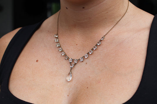 Art Deco Rolled Gold Paste Necklace