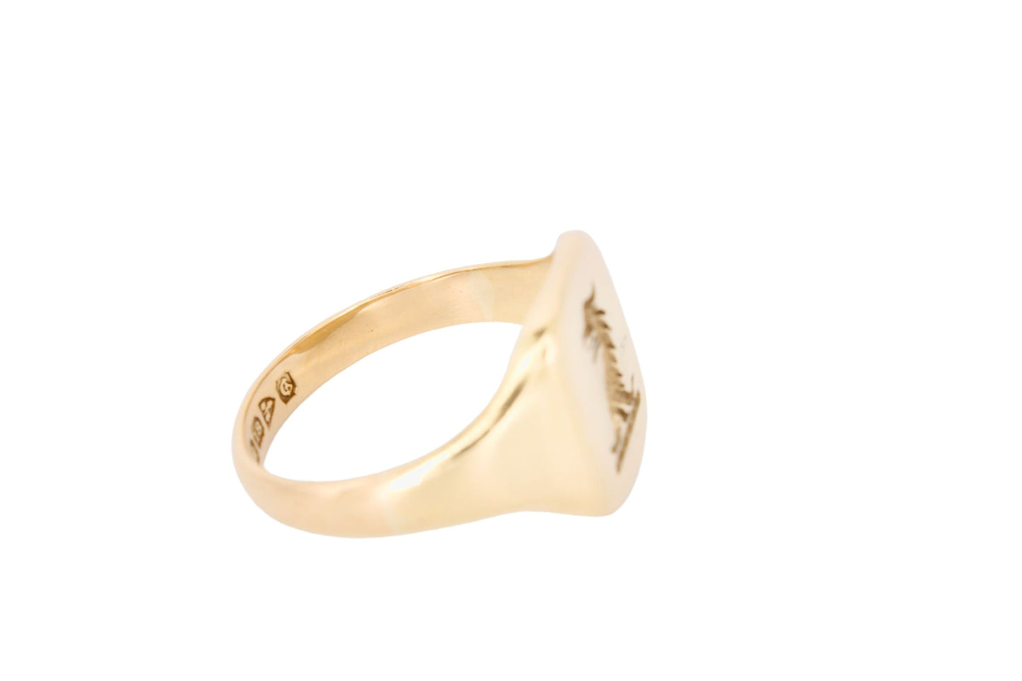 Antique 18ct Gold Griffin Intaglio Signet Ring - 1932