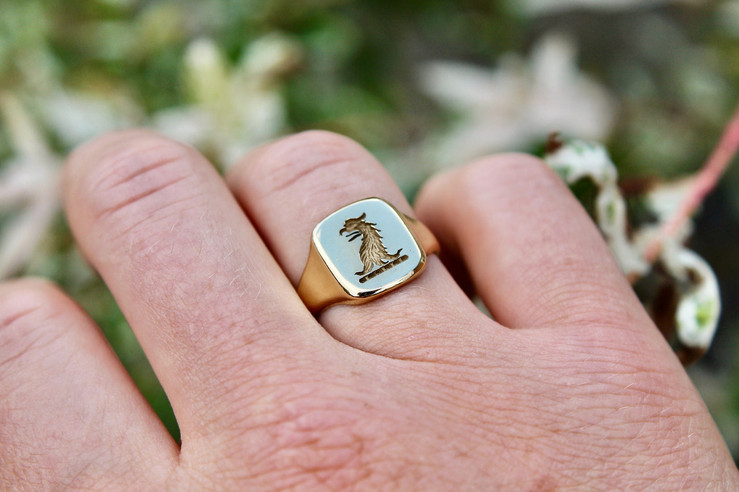 Antique-18ct-Gold-Griffin-Intaglio-Signet-Ring---1932