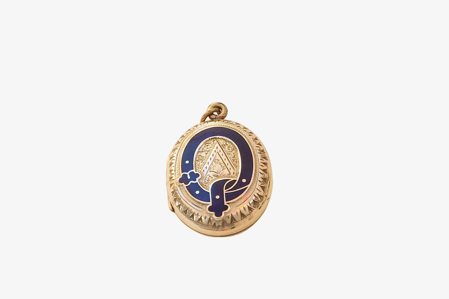 Antique Victorian 9ct Gold Enamel Buckle Locket