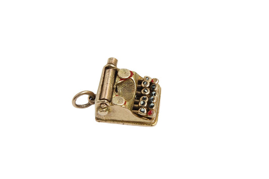 Vintage 9ct Solid Gold Type Writer Charm