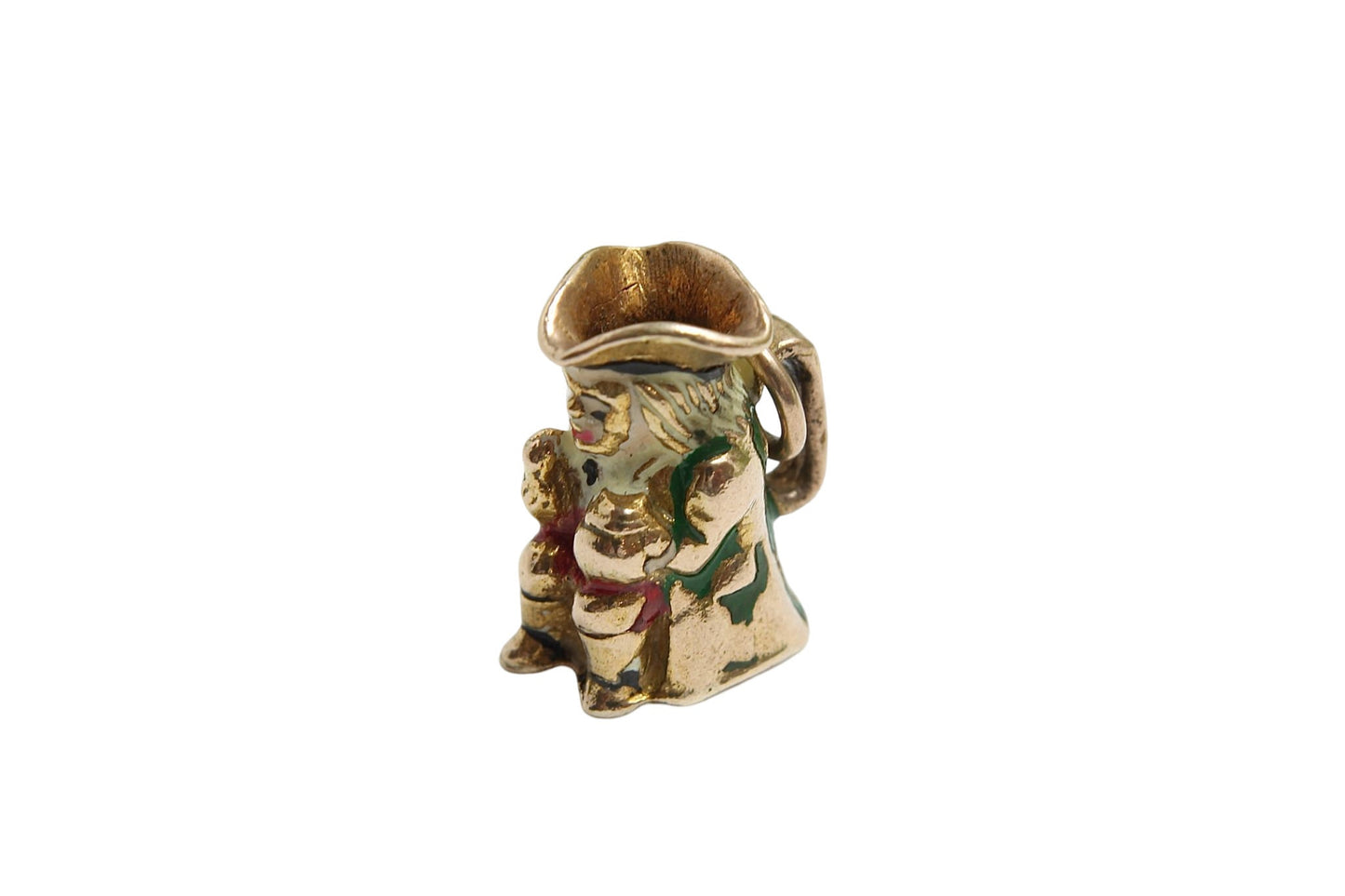 Vintage 9ct Gold Enamel Toby Jug Charm