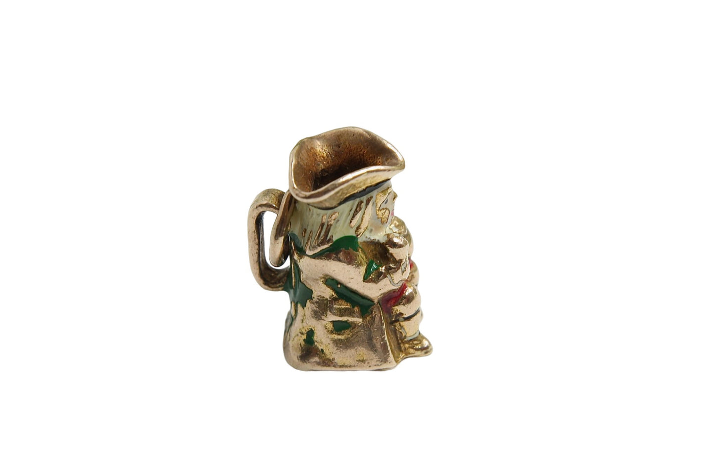 Vintage 9ct Gold Enamel Toby Jug Charm