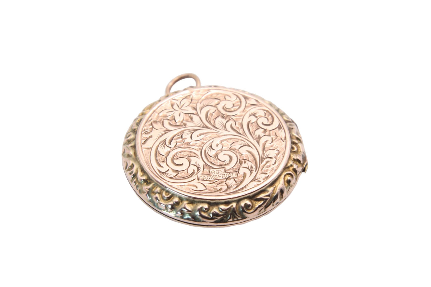 Decorative Edwardian 9ct Gold Back & Front Locket