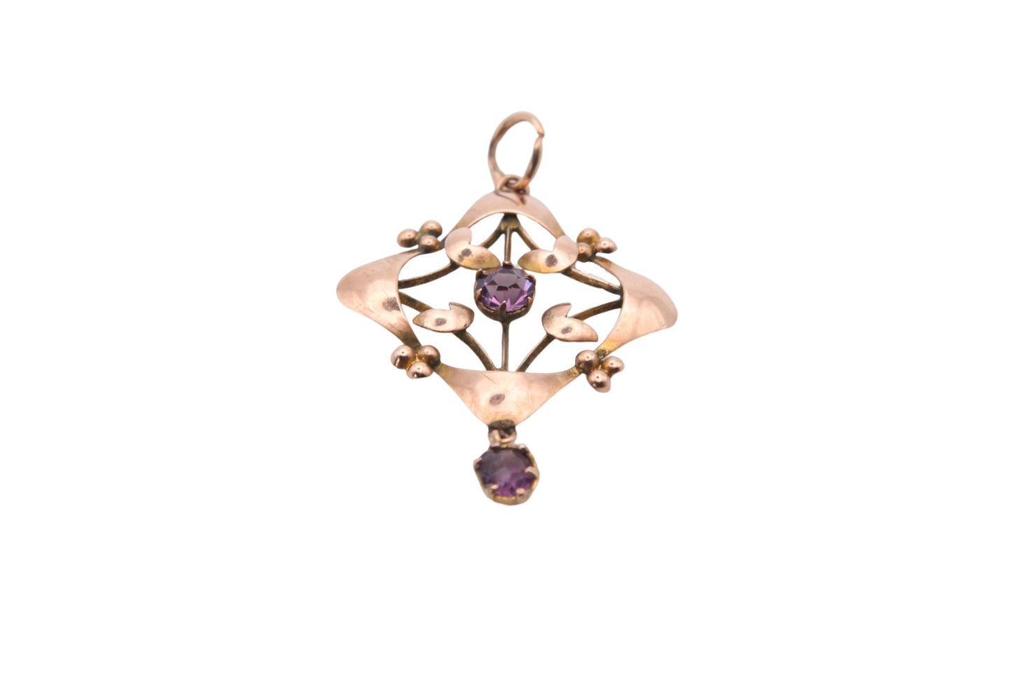 Antique Edwardian 9ct Gold Amethyst Pendant