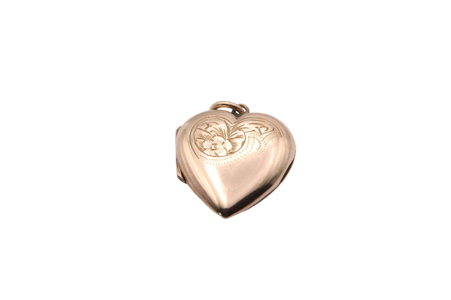 Antique Forget-Me-Not 9ct Gold Back & Front Heart Locket