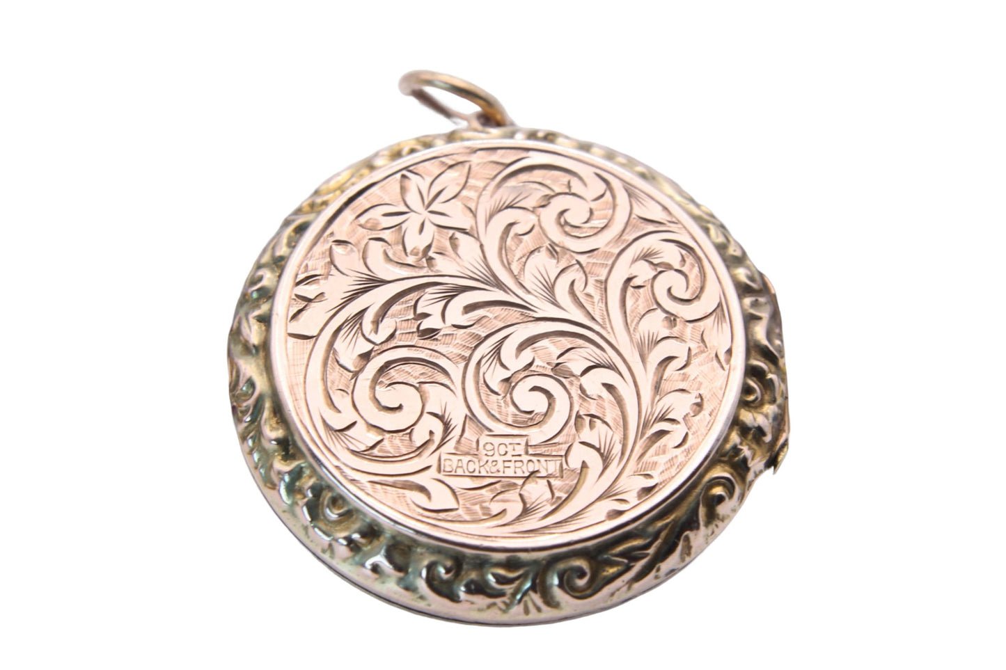 Decorative Edwardian 9ct Gold Back & Front Locket